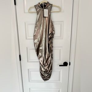 Loragal Metallic Midi Dress